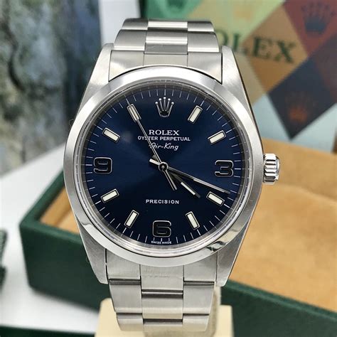 rolex air king 140000 blue dial|rolex air king price list.